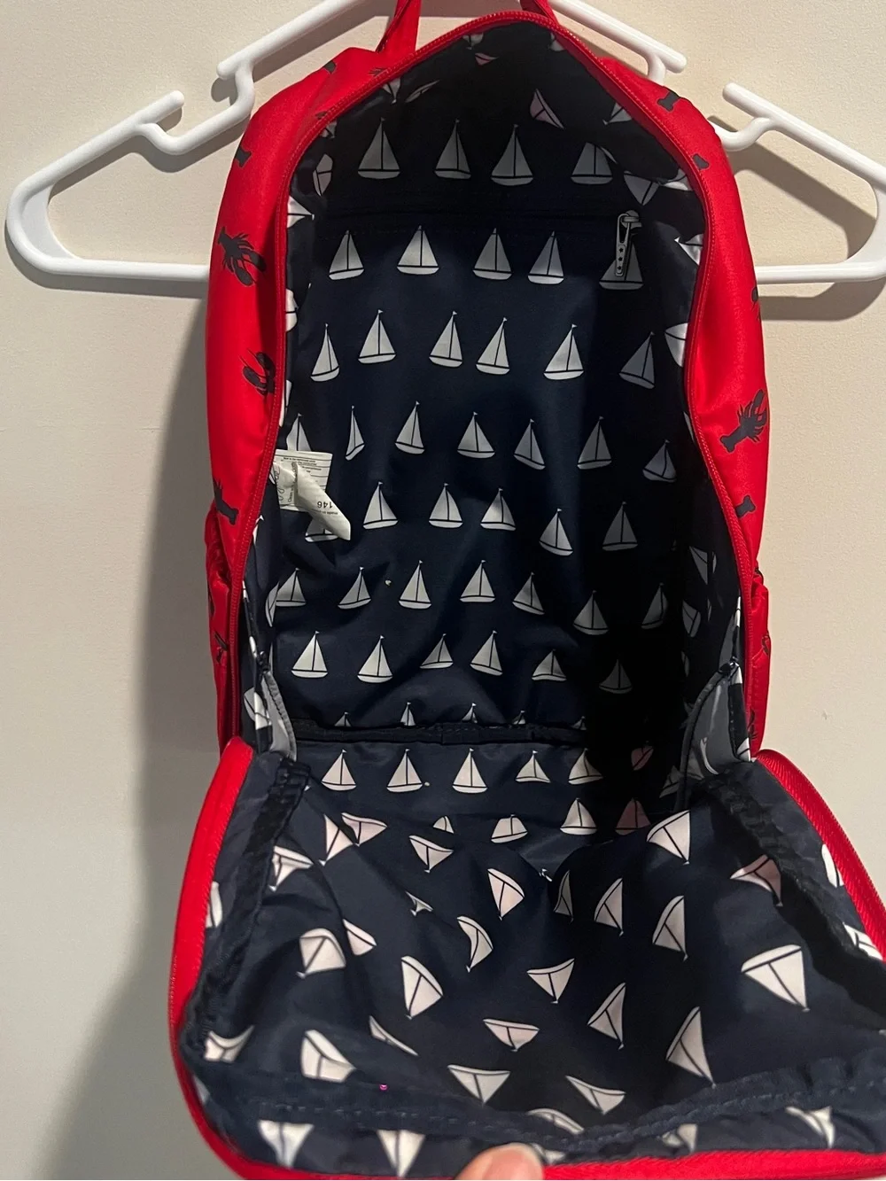 Ju-Ju-Be Kids Backpack in Cape Cod Red with Navy Print